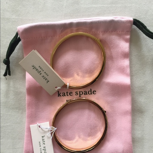Kate Spade Set Of 2 Metal Stone Hinged Bangles - Picture 4 of 10